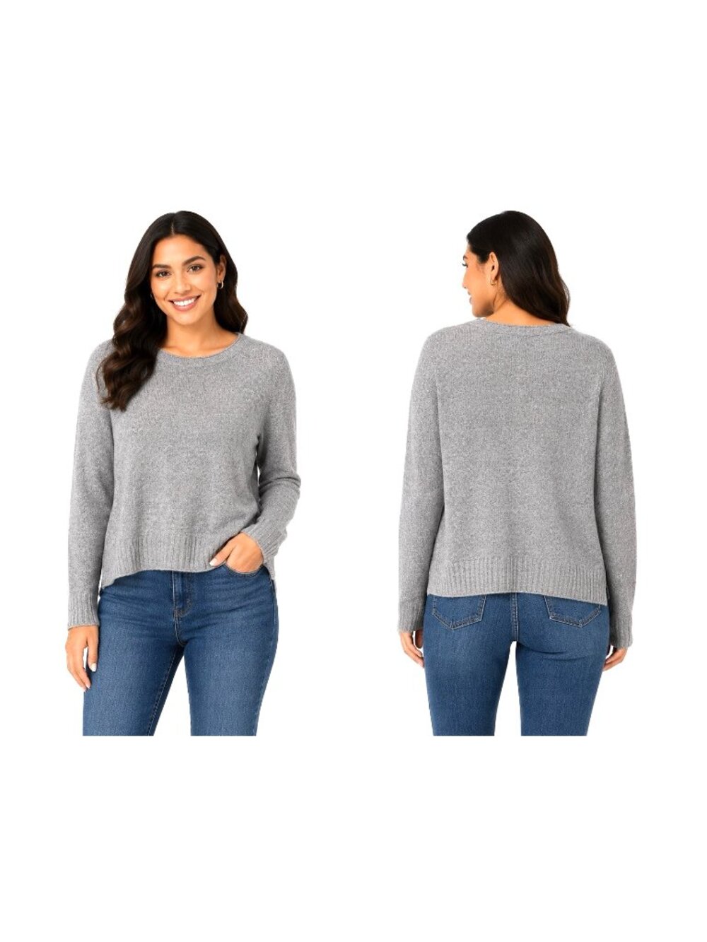 Jenni Kayne Gray Wool Cashmere Blend Crewneck Sweater Women’s XS Soft Knit